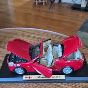 Maisto Lexus SC 430 Red Model Car Gently Displayed.